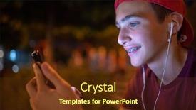  Presentation with social networks - Audience pleasing slide set consisting of close-up-portrait backdrop and a tawny brown colored foreground