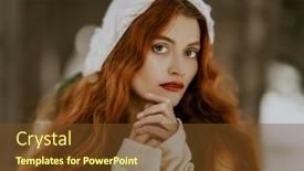  Presentation with middle ages portrait - Slide set having close-up-portrait background and a tawny brown colored foreground