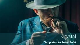  Presentation with cigar - Beautiful theme featuring close-up-portrait backdrop and a ocean colored foreground