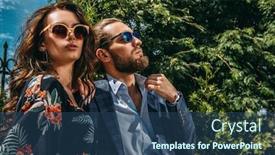  Presentation with people - Slides enhanced with close-up-portrait background and a ocean colored foreground