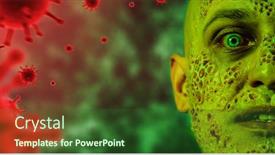  Presentation with light green - Slide set enhanced with close-up-portrait background and a forest green colored foreground