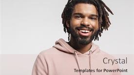  Presentation with close up of young girls - Presentation theme having close-up-portrait background and a lemonade colored foreground