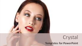  Presentation with skincare - Beautiful PPT theme featuring close-up-portrait backdrop and a soft green colored foreground