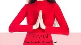  Presentation with beautiful young girl red - Slide set with close-up-portrait background and a red colored foreground