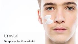  Presentation with cosmetic - Slide set consisting of close-up-portrait background and a white colored foreground