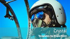 Presentation with fighter jet - Amazing slide set having close-up-portrait backdrop and a teal colored foreground