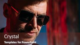  Presentation with mens fashion portrait - Beautiful presentation theme featuring close-up-portrait backdrop and a tawny brown colored foreground