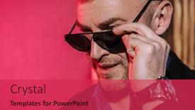  Presentation with beauty - Presentation theme featuring close-up-portrait background and a red colored foreground