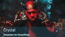  Presentation with horror movie - Theme featuring close-up-portrait background and a ocean colored foreground