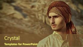  Presentation with costume - Slide deck having close-up-portrait background and a tawny brown colored foreground