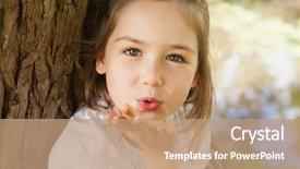  Presentation with kiss - Slides with close-up portrait background and a coral colored foreground