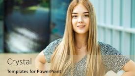  Presentation with summer - Slide set featuring close-up-portrait background and a coral colored foreground