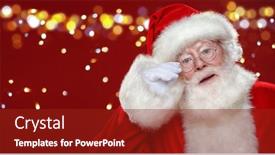  Presentation with happy new year - Cool new PPT layouts with close-up-portrait backdrop and a crimson colored foreground