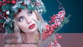  Presentation with cosmetics beauty - PPT layouts featuring close-up-portrait background and a coral colored foreground
