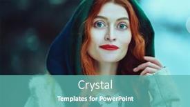  Presentation with tale - Colorful slide deck enhanced with close-up-portrait backdrop and a teal colored foreground