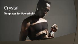  Presentation with wireless - Theme enhanced with close-up-portrait background and a dark gray colored foreground