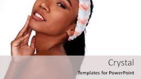  Presentation with cosmetics beauty - Colorful presentation theme enhanced with close-up-portrait backdrop and a light gray colored foreground