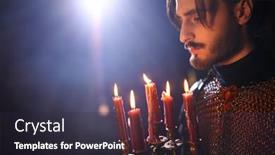  Presentation with armor - Amazing slide deck having close-up-portrait backdrop and a tawny brown colored foreground