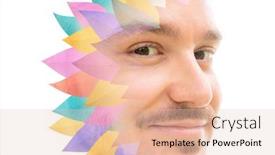  Presentation with shapes - Presentation featuring close-up-portrait background and a lemonade colored foreground