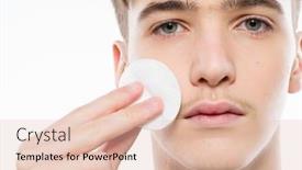  Presentation with cosmetic - Colorful PPT layouts enhanced with close-up-portrait backdrop and a lemonade colored foreground