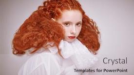  Presentation with red white grey - Beautiful theme featuring close-up-portrait backdrop and a light gray colored foreground