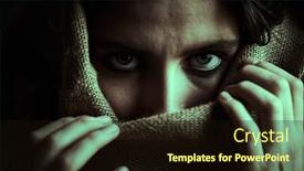  Presentation with human face - Slides with close-up-portrait background and a  colored foreground