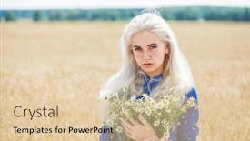  Presentation with chamomile - Slide set enhanced with close-up-portrait background and a lemonade colored foreground