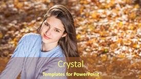  Presentation with autumn blue - Slides enhanced with close-up-portrait background and a red colored foreground