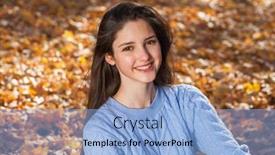  Presentation with autumn blue - PPT theme enhanced with close-up-portrait background and a light blue colored foreground