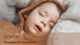  Presentation with baby bear - Slide set having close-up-portrait background and a coral colored foreground