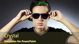  Presentation with emotions - Presentation theme consisting of close-up-portrait background and a tawny brown colored foreground