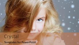  Presentation with hair dress - Amazing slides having close-up portrait of a pretty little girl with beautiful blonde hair wearing white dress studio shot kid's beauty fashion backdrop and a coral colored foreground