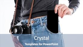  Presentation with jeans denim - PPT layouts featuring a woman in denim background and a teal colored foreground