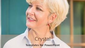  Presentation with positive attitude - Colorful theme enhanced with close-up portrait of a cheerful senior woman with good health and positive attitude looking at camera while posing outdoors backdrop and a coral colored foreground