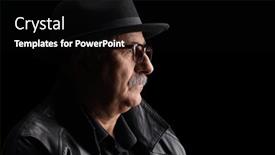  Presentation with black man - Presentation design with close-up-profile-shot background and a black colored foreground