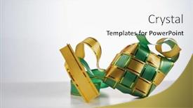  Presentation with animated ribbon cutting ceremony - Presentation with close-up-ribbon-ketupat background and a white colored foreground