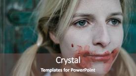  Presentation with serial killer - Audience pleasing presentation design consisting of close up serial killer backdrop and a violet colored foreground