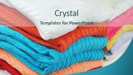  Presentation with cotton - PPT theme with close-up shot a bunch of cotton clothes background and a sky blue colored foreground