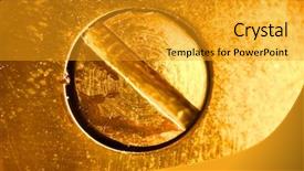  Presentation with extreme - Amazing PPT theme having close up shot brass screw backdrop and a gold colored foreground