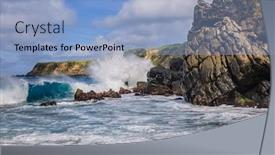  Presentation with ocean wave - Presentation featuring close-up-shot-how-atlantic background and a light blue colored foreground