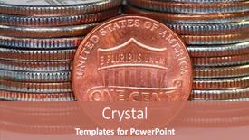  Presentation with quarter - PPT layouts enhanced with close-up-shot-of-american background and a coral colored foreground