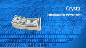  Presentation with code - Amazing slide deck having close up shot of american dollar and binary code backdrop and a teal colored foreground