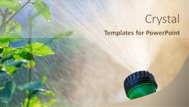  Presentation with sprinkler system - PPT layouts having close-up-shot-of-backlight background and a lemonade colored foreground