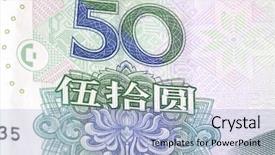 Presentation with chinese chinese - Audience pleasing presentation design consisting of close-up shot of chinese banknote 50 yuan backdrop and a light blue colored foreground