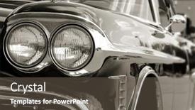  Presentation with classic car - PPT theme enhanced with close-up-shot-of-classic background and a dark gray colored foreground