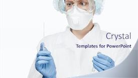  Presentation with surgical - Audience pleasing slide set consisting of close-up-shot-of-doctor backdrop and a sky blue colored foreground