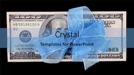  Presentation with 20 dollar bill - Beautiful PPT theme featuring touchscreen gesture - mid section of man gesturing backdrop and a gray colored foreground