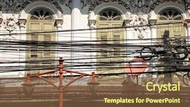  Presentation with electricity - Cool new theme with close up shot of electricity backdrop and a tawny brown colored foreground