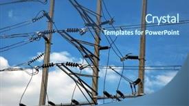  Presentation with electricity - PPT theme featuring close up shot of electricity background and a ocean colored foreground