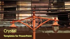  Presentation with electricity - Cool new PPT layouts with close up shot of electricity backdrop and a tawny brown colored foreground